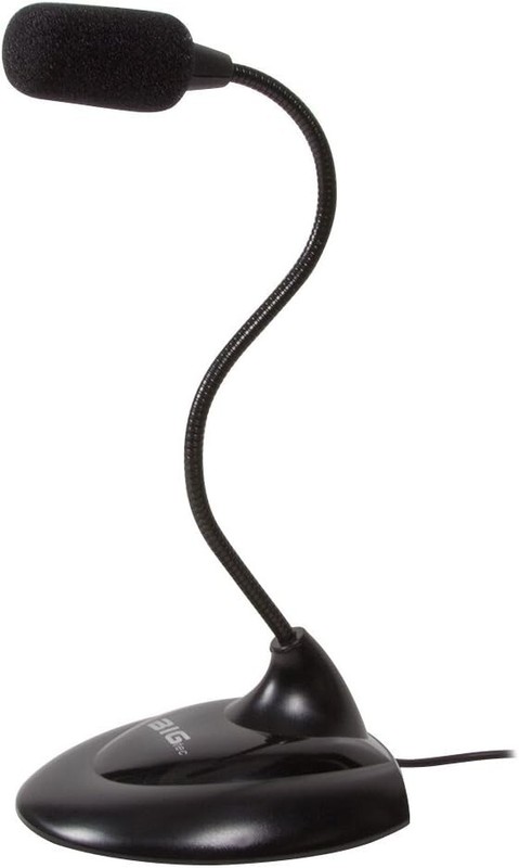 Bigtec Mikrofon Mit Standfuss Und Flexiblem Hals 3,5mm Schwarz Mikro Mikrophone