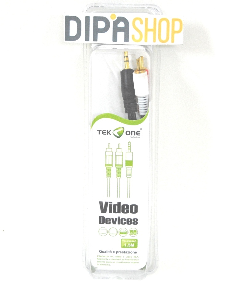 Cavo Audio Stereo TeKone TO-AV090C Jack 3,5mm - 2 RCA Lunghezza 1,5m hsb