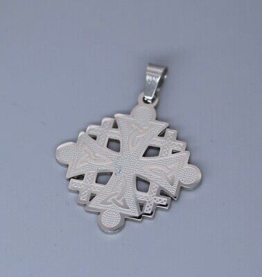 Stainless Steel Celtic Jerusalem Cross pendant with Triquetras no chain