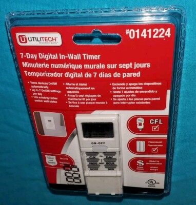 Utilitech 7-Day Digital In-Wall Timer 0141224 NEW SEALED - Up To 125V/15A/1875W