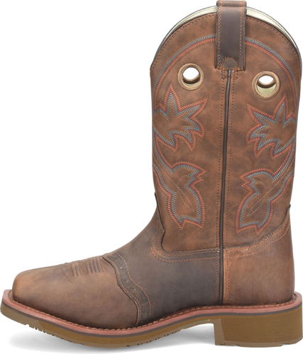 Pre-owned Double-h Boots Men's Antonio 13" Wide Square Toe Roper Non-metallic Soft Toe Wor In Light Brow