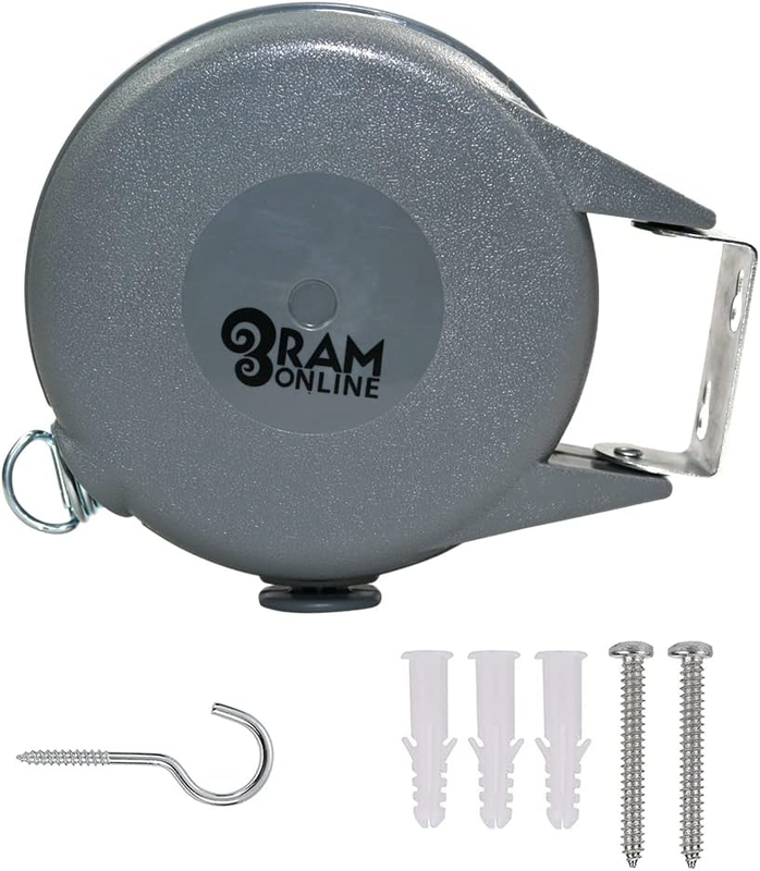 Ram Heavy Duty 15M Outdoor Retractable Clothesline for Efficient Drying