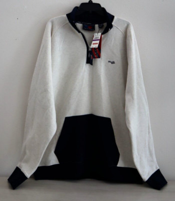 Perry Ellis America Men's Sz 2XL Antique White Heather 1/4 Zip Sweatshirt $90
