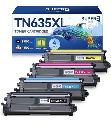 Toner Bank TN635XL High Yield Laser Toner 4-Pack for Brother HL-L8430CDW & More