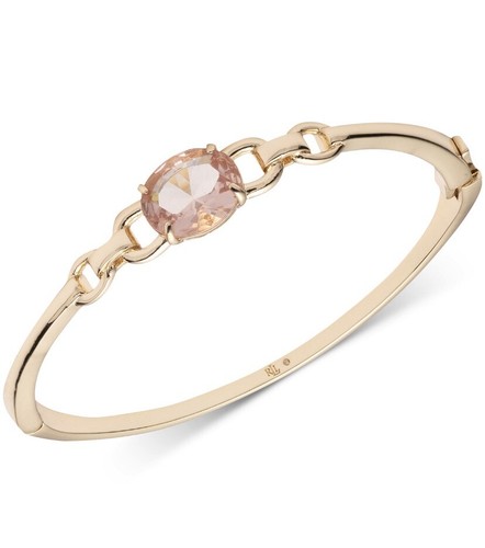 NEW★Ralph Lauren★ペンダント Lauren Ralph Lauren Pavé Gold-Plated Stone Hinge Bangle