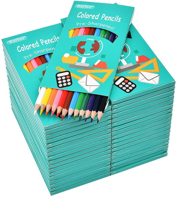Bulk, Pre-sharpened Pencils 12 Colors, Pack 36, 432 Count