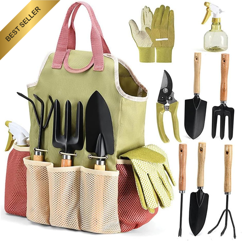 Garden Tool Set, with Bag & Gloves, Gardening Hand Tool Kit, Durable Garden Supp