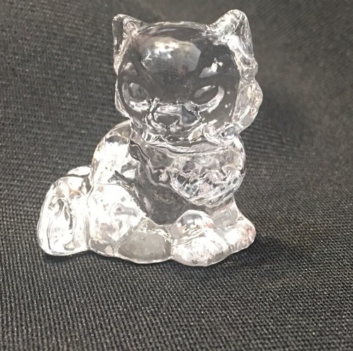 Vintage Mini 1982 Goebel Crystal Glass Cat Kitten Figure Figurine 1 1/2