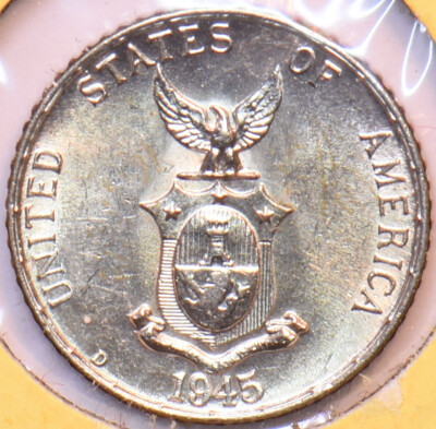1945年、1944年　コインブレスレット Dマーク　10センタボ　フィリピン 1945年、1944年 コインブレスレット Dマーク 10センタボ フィリピン