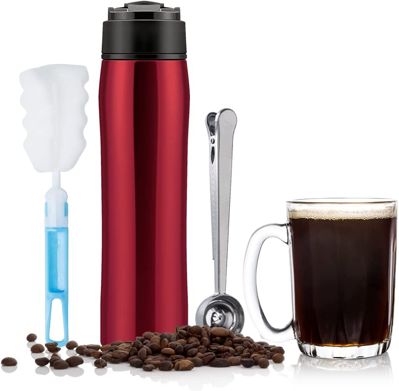 Portable Coffee Maker Stainless Steel Insulated Double Wall Vacuum Car Travel Fr