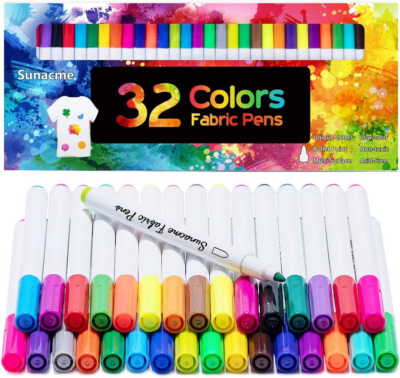 Pen, 32 Colors Permanent Fabric Paint Pens Art Markers -
