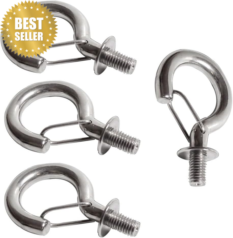 Stainless Steel M8/M10 Storage Hook, 4 Pieces, Heavy Duty, Rustproof, for Hangin