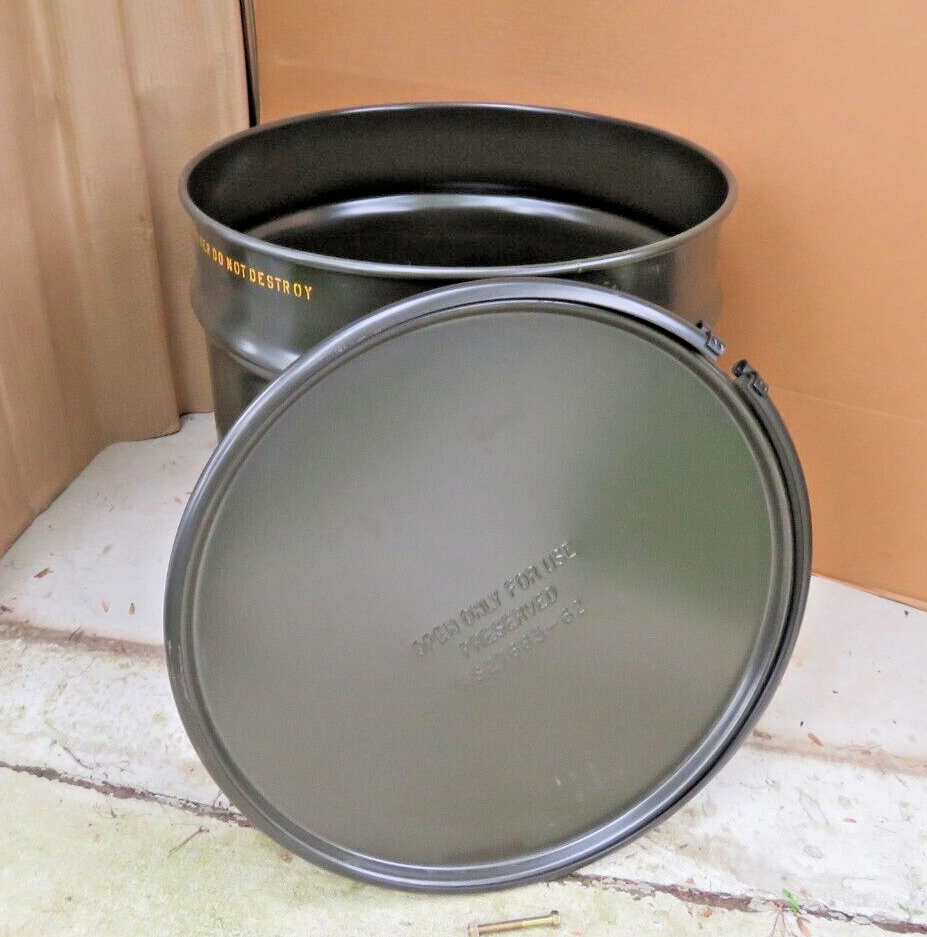 NEW-30 Gallon Green Steel Open  Top Lid, Head Drums Barrel Gasket, and Bolt