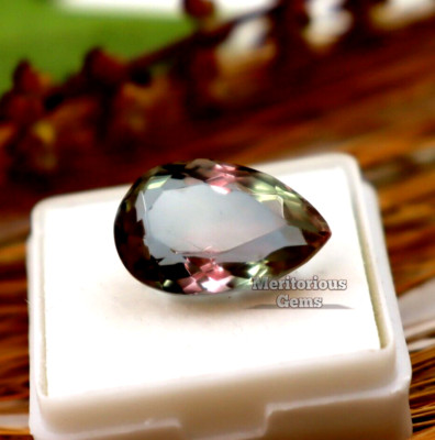 Color Changing Loose Gemstone Certified Natural Alexandrite Pear Cut 10 Ct