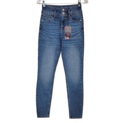 No Boundaries Skinny Fit Jeans Size 5 Cotton Blend Blue Denim Stretch 25x28