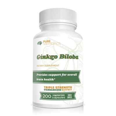 Ginkgo Biloba 200 Capsules (Vegetarian) 180 mg Extra Strength 3rd Party Tested