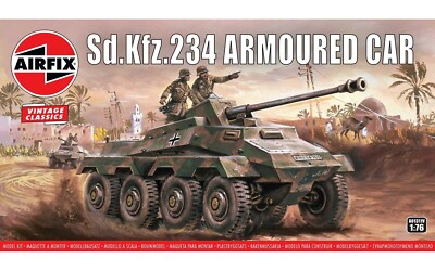 Airfix Vintage Classic Sd.Kfz.234 1:76 Plastic Model Armoured Car Kit A01311V
