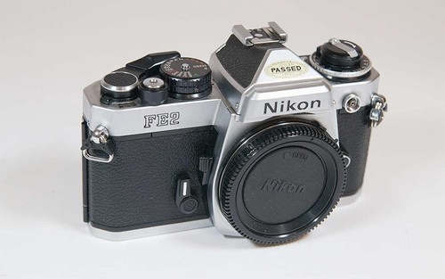 Nikon FE2 FE-2 SLR film camera body; choice of Chrome and Nikon FE2 FE-2 SLR film camera body; choice of Chrome and