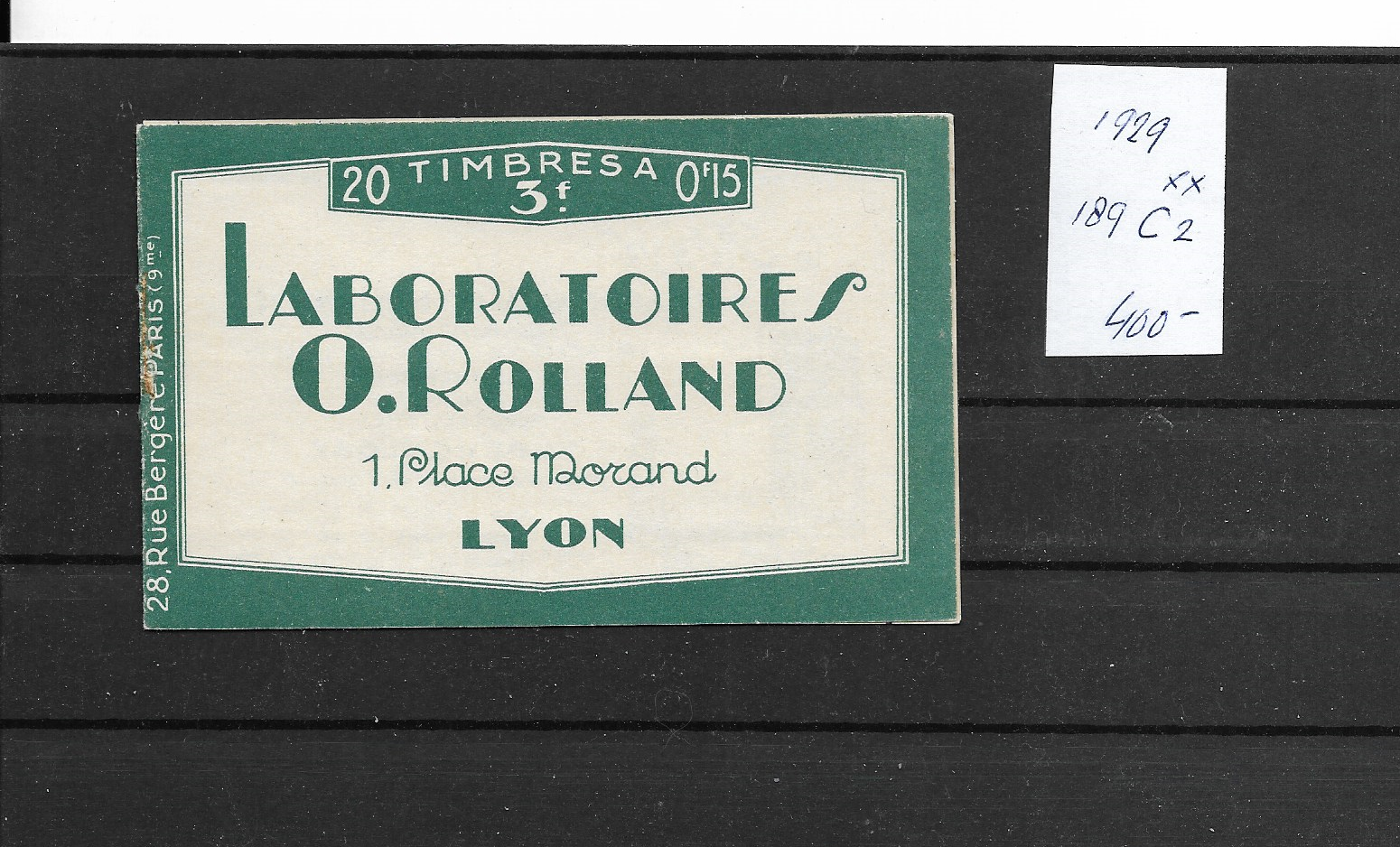 FRANCE @ 1929 Rare Booklet Yv. 189C2 € 400.00 MNH @ Fr.1590