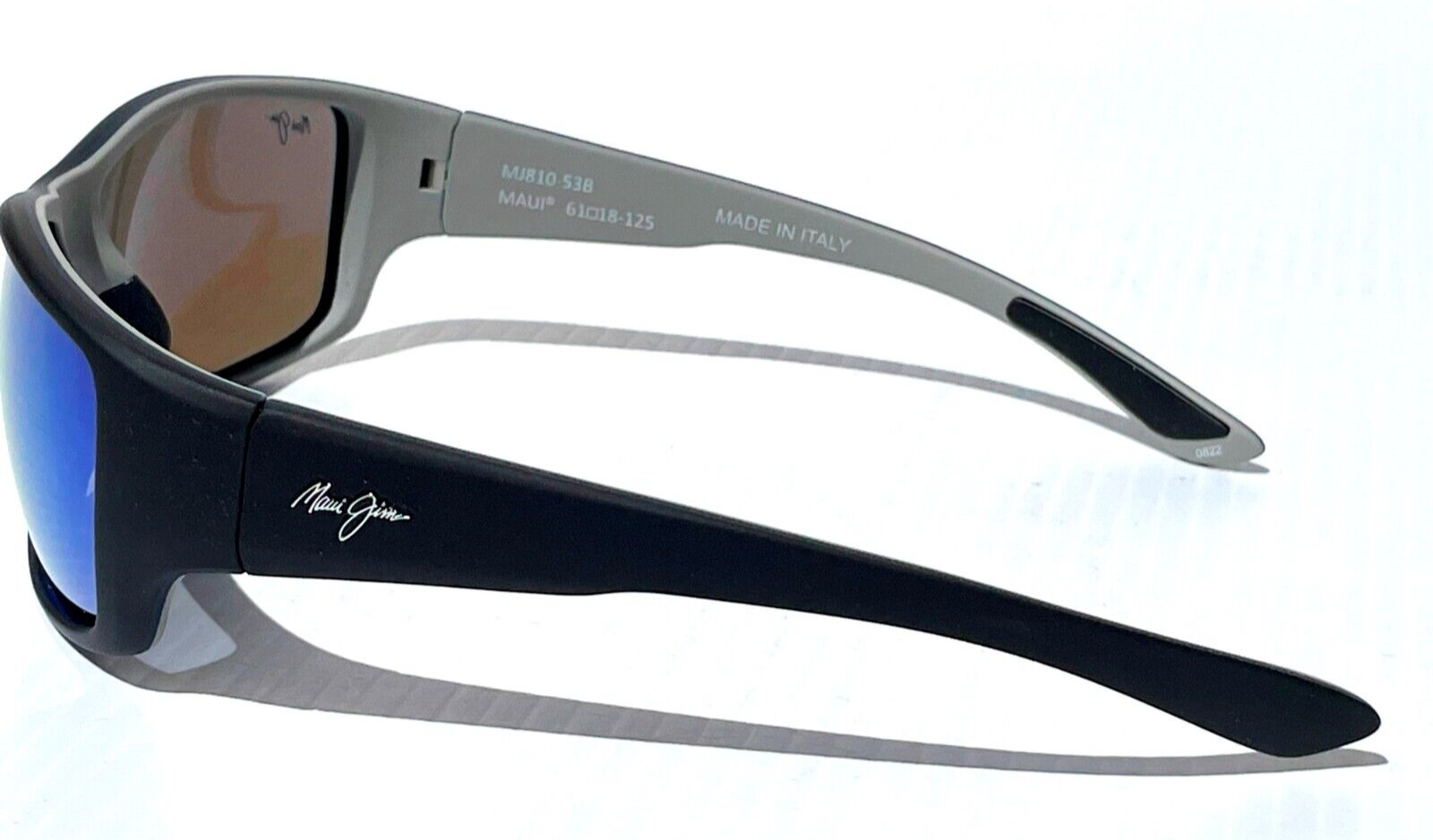 Pre-owned Maui Jim Local Kine Soft Black Polarized Blue Glass Sunglass B810-53b