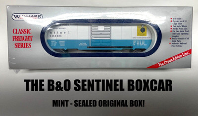 WILLIAMS - BALTIMORE & OHIO ''SENTINEL'' BOXCAR - MINT/OB - LIONEL COMPATIBLE