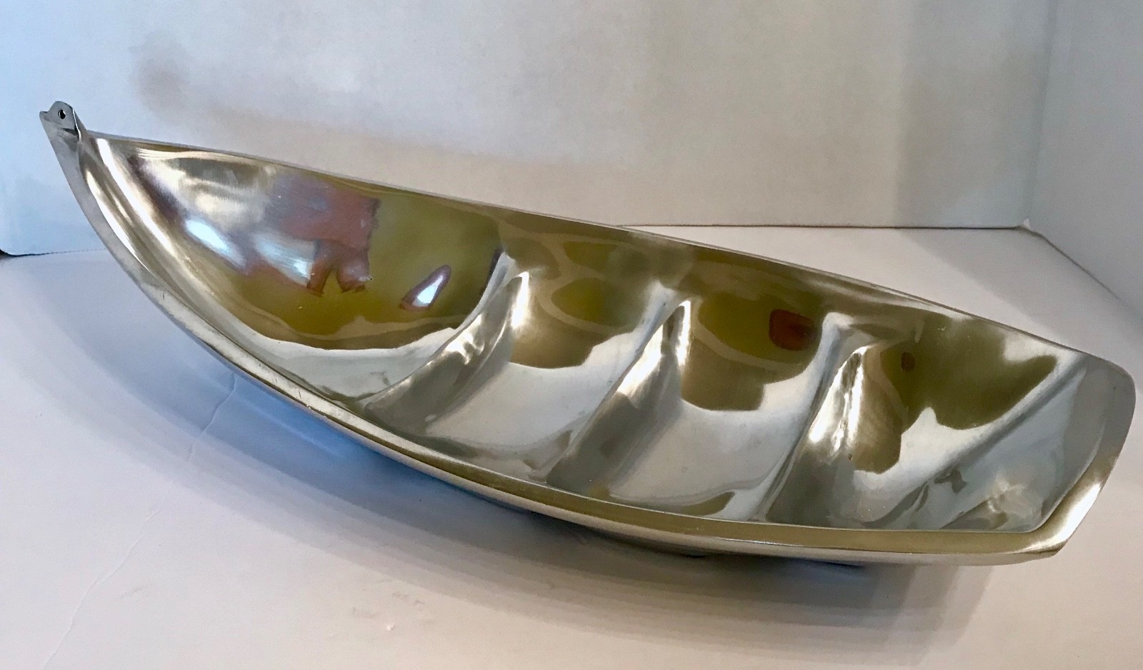 Serving Tray Platter Boat Large Pewter With 2 Spoons Salad Gorgeous