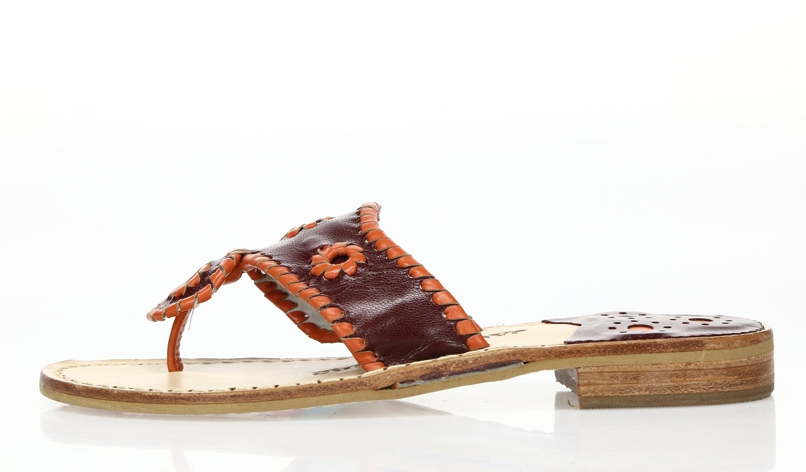 JACK ROGERS Women's 'Virginia Tech Hokies' Maroon & Orange Sandals