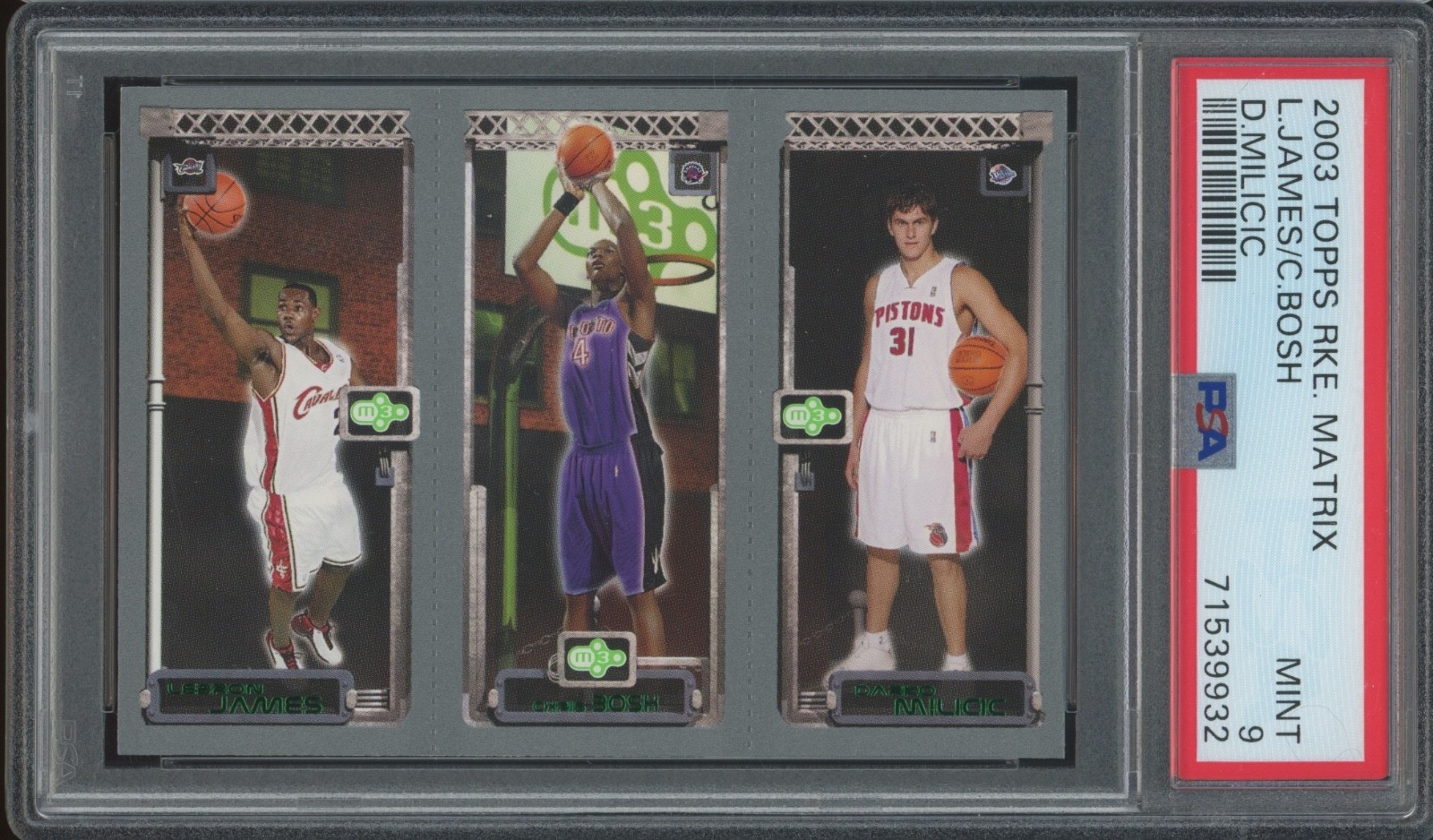 2003 Topps Rookie Matrix Lebron James Chris Bosh Darko Milicic RC Mint PSA 9