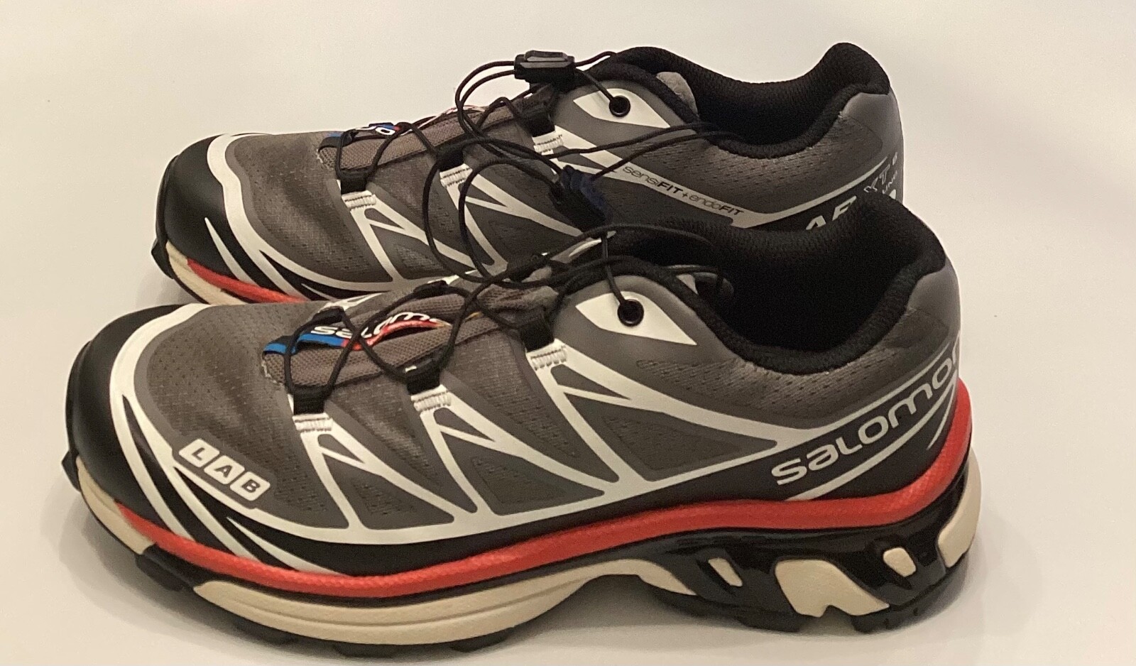 NEW SALOMON XT-6 Pewter Black Aurora Red Outdoor Hiking
