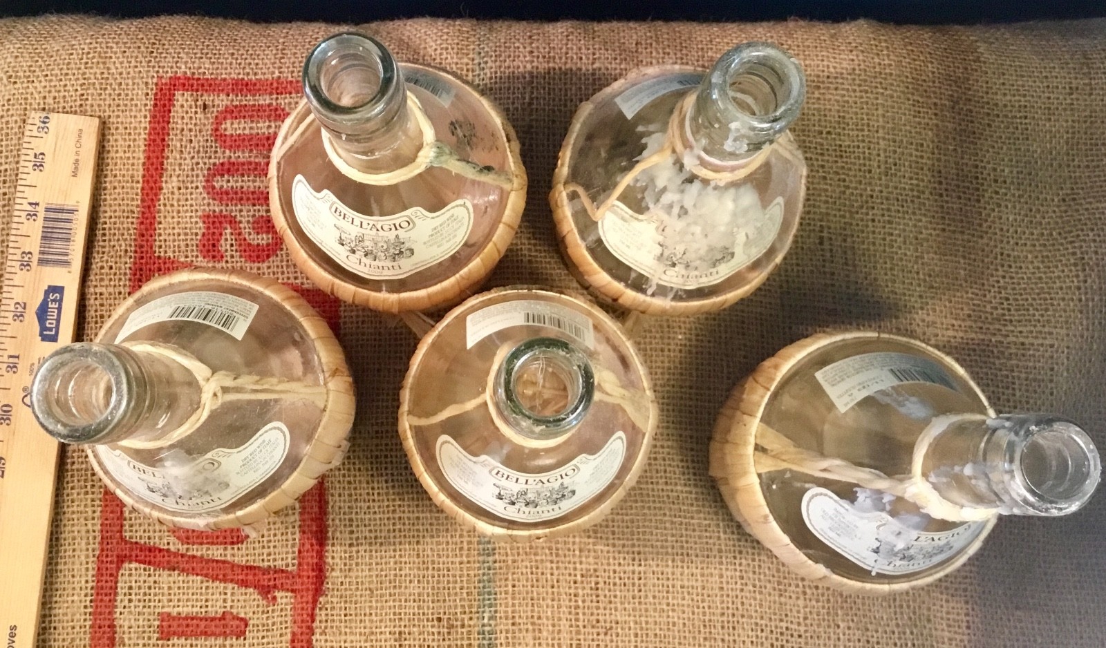 5 Wine bottle wicker base Bell'agio Chianti 2009 750ml Italian craft decoration