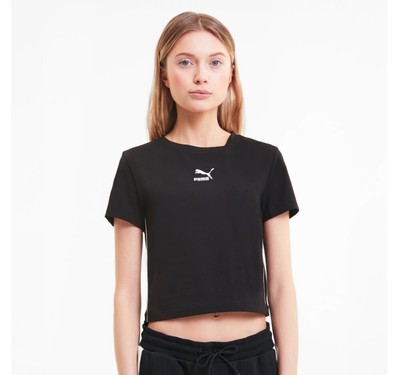 

Женская классическая укороченная футболка Puma Black, Черный
