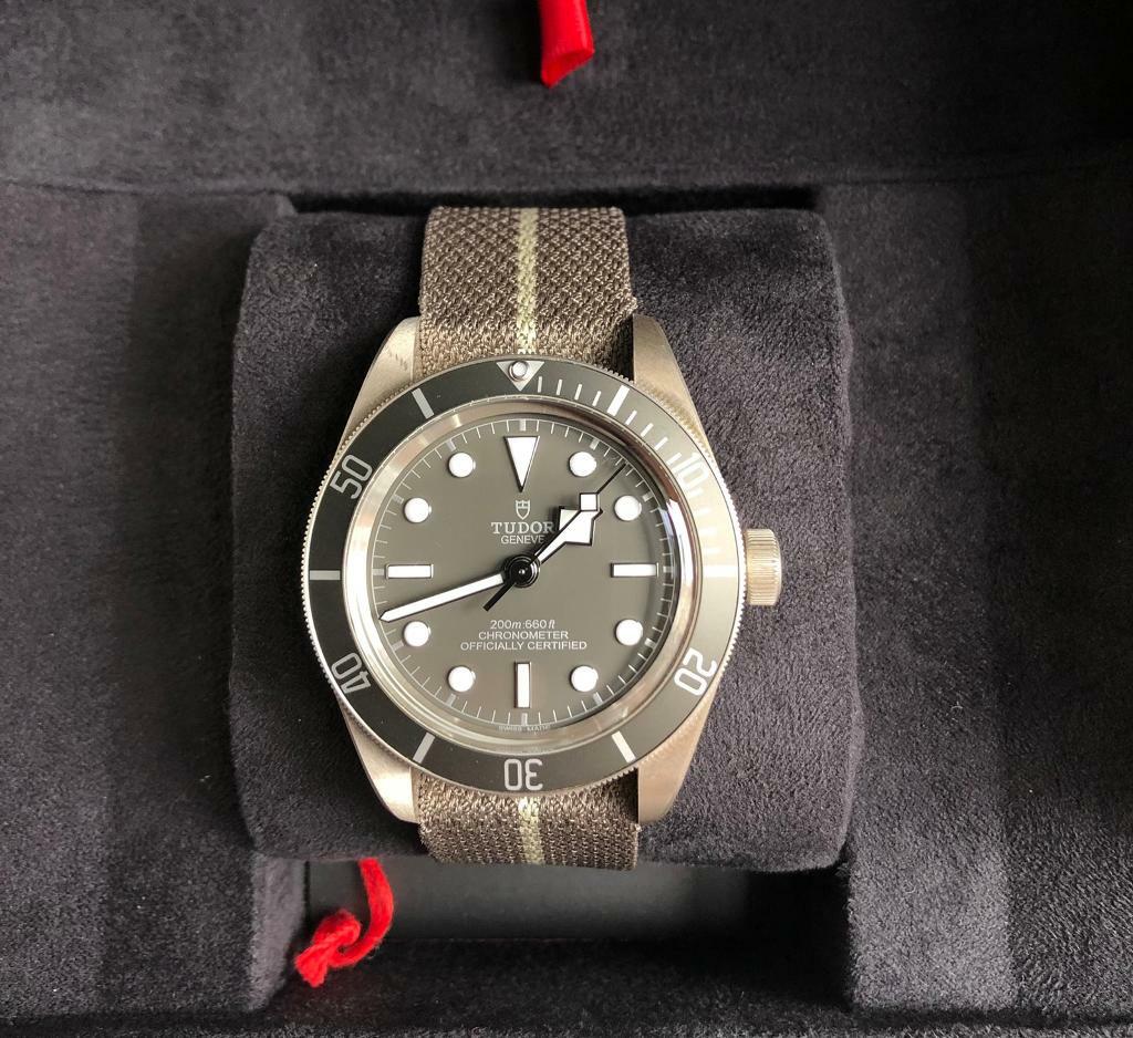Tudor Black Bay 58 watch 925 sterling silver version on Tudor NATO