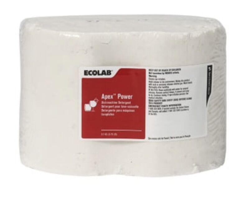 (1) Block Of 6.75 Lbs ECOLAB Apex Solid Power Detergent Chlorinated 6117062 ￼