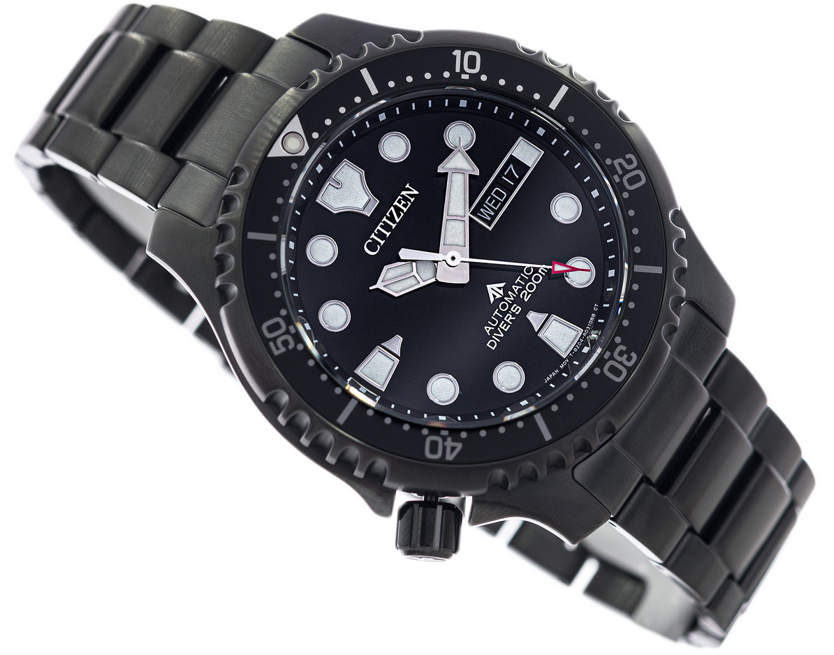 Pre-owned Citizen Promaster Automatic Sapphire Crystal Black Dial Diver's Watch Ny0145-86e