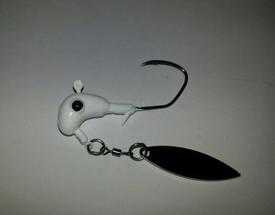(50)1/4 Oz Bass Underspin  jigs with #3 willow leaf blade 3/0 Matzuo Sickle hook