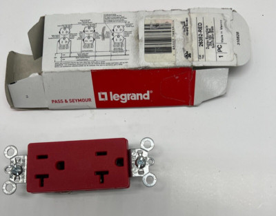 QTY 3 Pass & Seymour 26242-RED Duplex Receptacle Red 15amp 125V Spec Grade