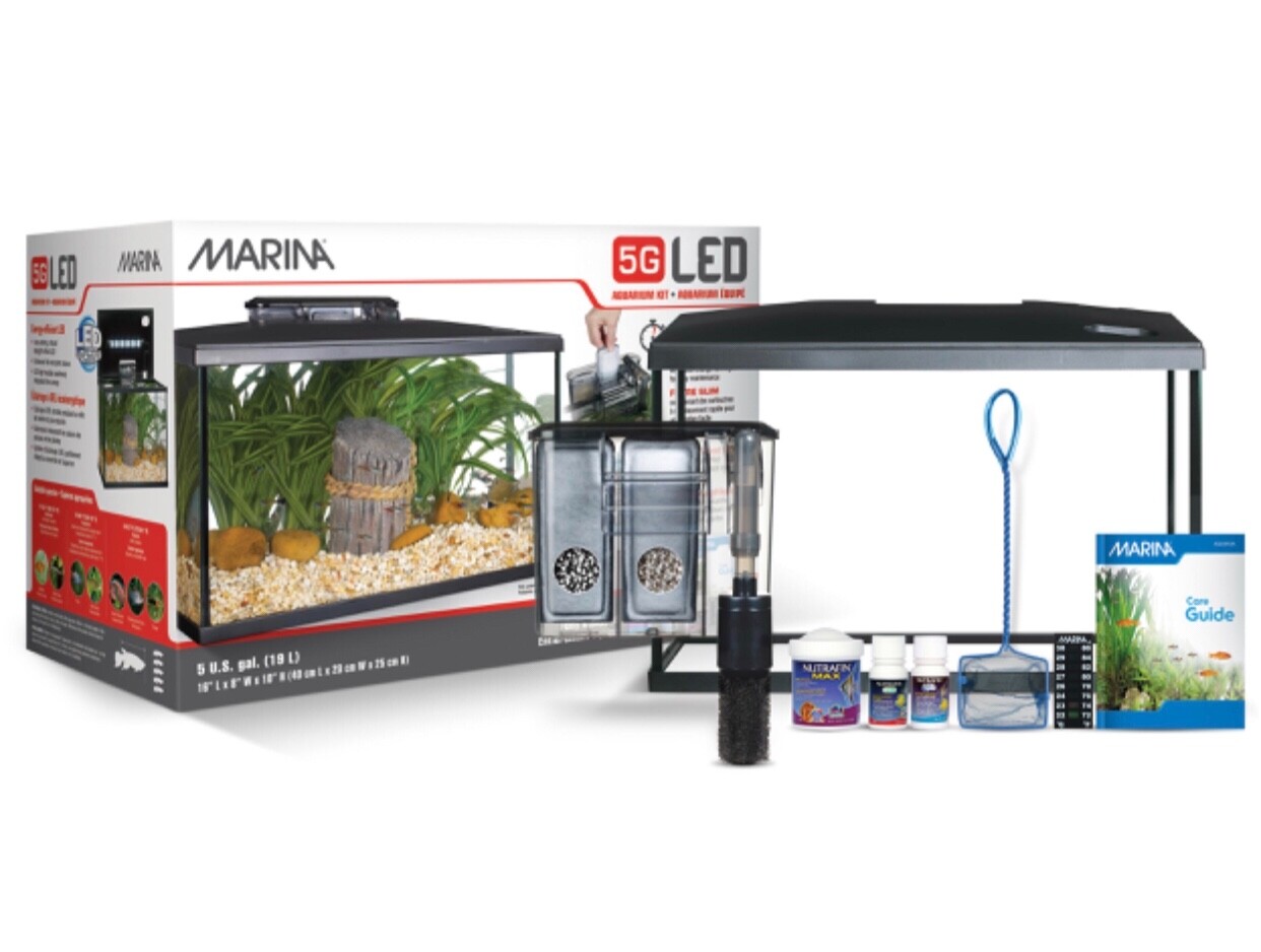 Marina LED Glass Aquarium Kit 5 Gallon