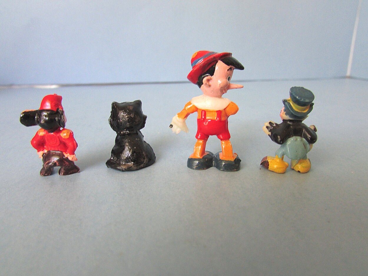 Marx Toy DISNEYKIN Pinocchio Cleo Jiminy Cricket Timothy Disney 1960s Vintage