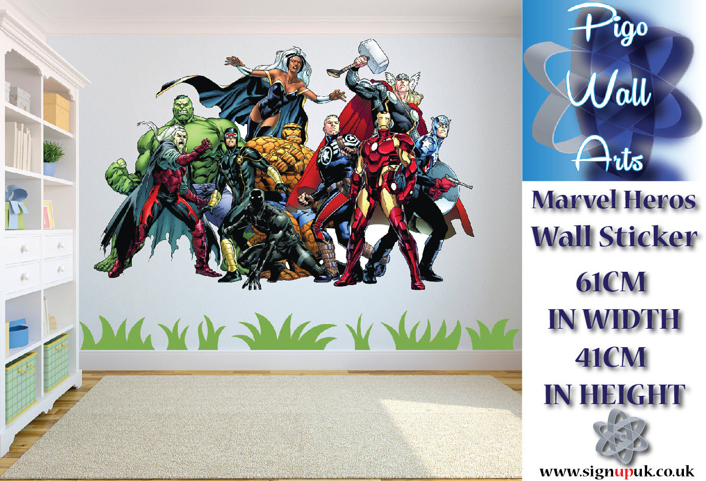 Marvel wall sticker Children's Bedroom Marvel Heroes wall decal mural