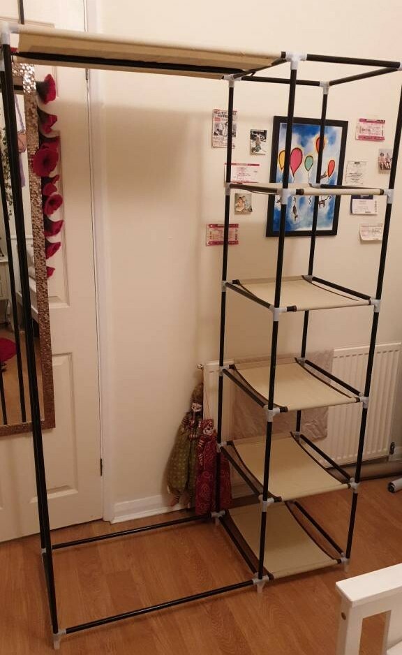 Sold Double Canvas Wardrobe With Shelves In York North