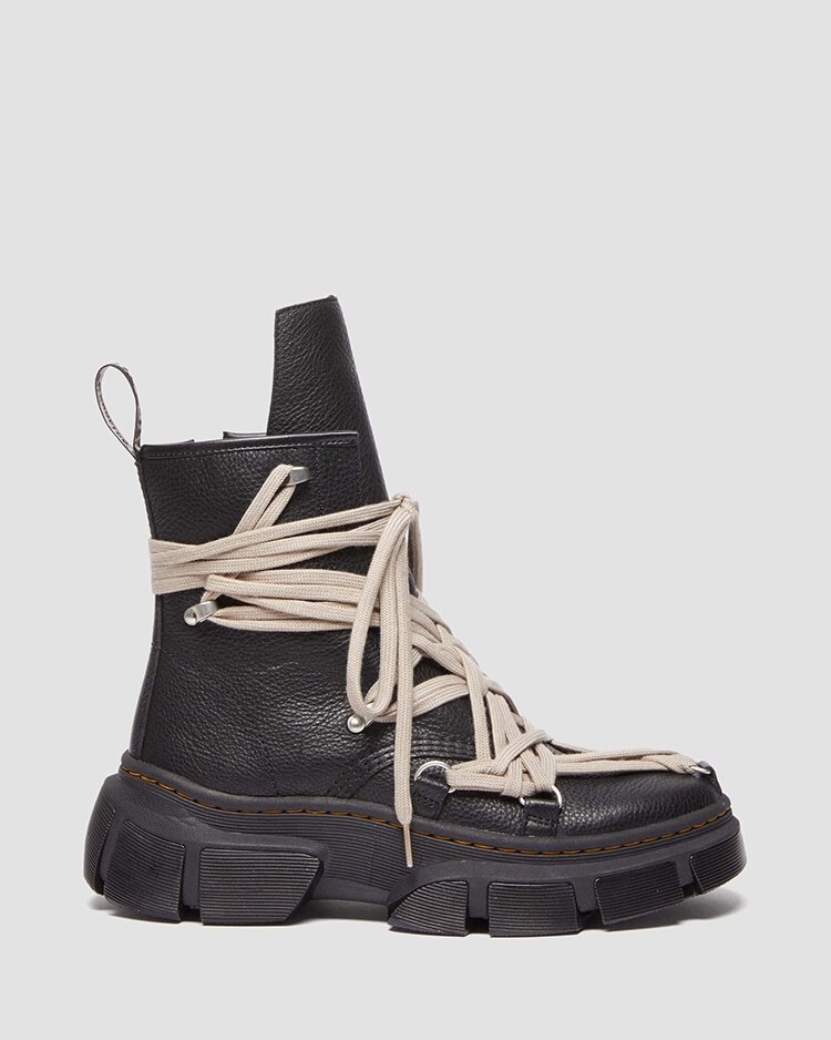 Pre-owned Dr. Martens' Rick Owens × Dr. Martens 1460 Dmxl Mega Lace Boot Black Men's Size