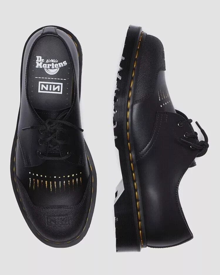 Pre-owned Dr. Martens 2024 Nine Inch Nails 1461 Backhand Leather Boots Mens From Japan In Black