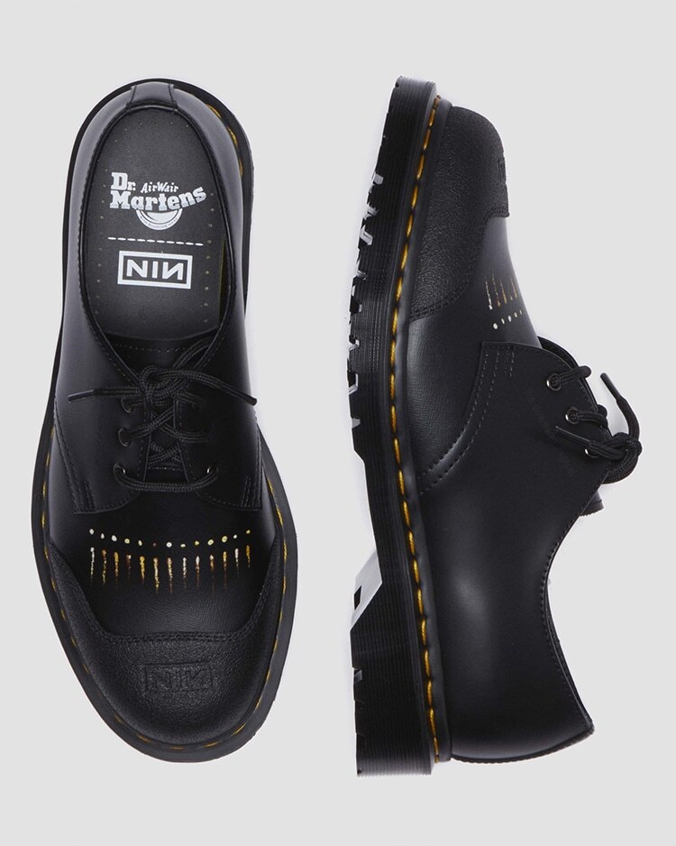 Pre-owned Dr. Martens 2024 Nine Inch Nails 1461 Backhand Leather Boots Mens From Japan In Black