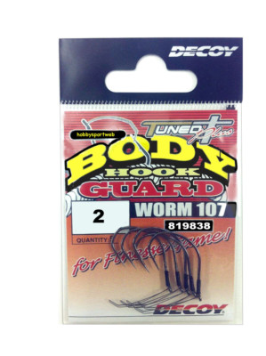 AMI DECOY WORM 107 SIZE 2 BODY HOOK GUARD PER  SILICONICI - DROP SHOT SPINNING