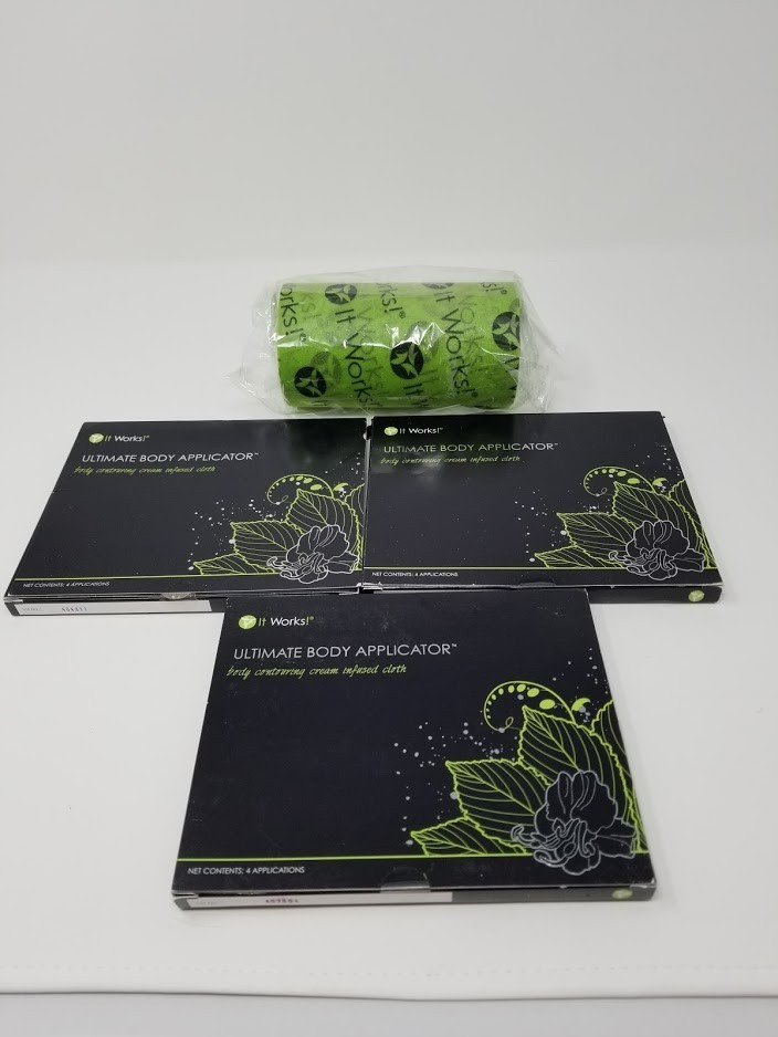 It Works! Ultimate Body Wraps Lot of 12 plus 1 Roll of Green Fab Wrap *Expired*