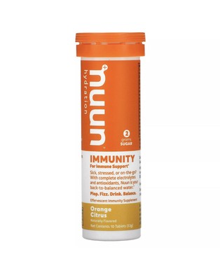 Nuun, Hydration, Immunity, Effervescent Immunity Supplement, Orange Citrus, 10