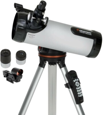 Celestron - 114LCM Computerized Newtonian Telescope - Motorized Altazimuth Mount