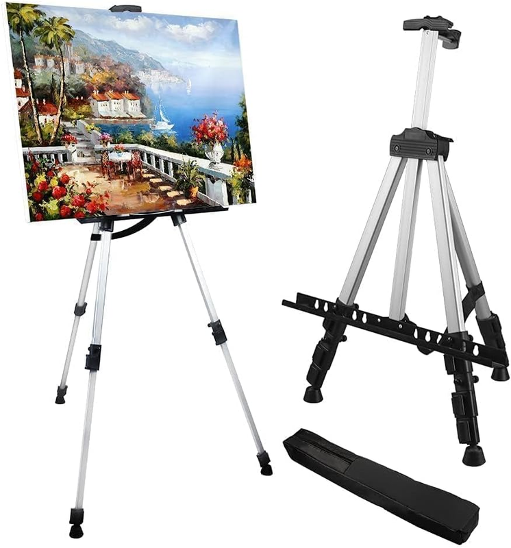 Art Artist Easel Stand for Painting: Aluminum Metal Adjustable Easels for Paint