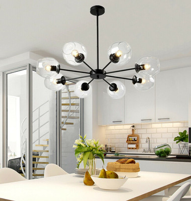 8-Light Spider Molecule Glass Chandelier Pendant Lamp Ceiling Lighting Fixture