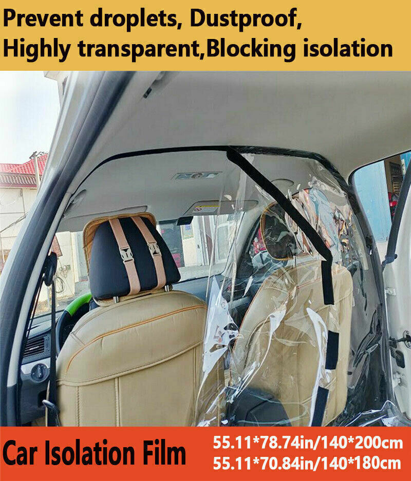 Car Isolation Film Partition Screen Divider Protection Taxi Cover Clear Anti-Fog